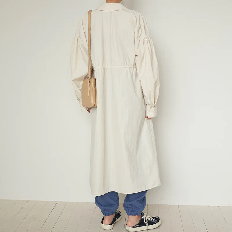 Women's Oversized Minimalist Dress Solid Turn-down Collar Single Breasted Long Sleeves Mid-long Dresses Spring Autumn 2021
Women's Oversized Minimalist Dress Solid Turn-down Collar Single Breasted Long Sleeves Mid-long Dresses Spring Autumn 2021