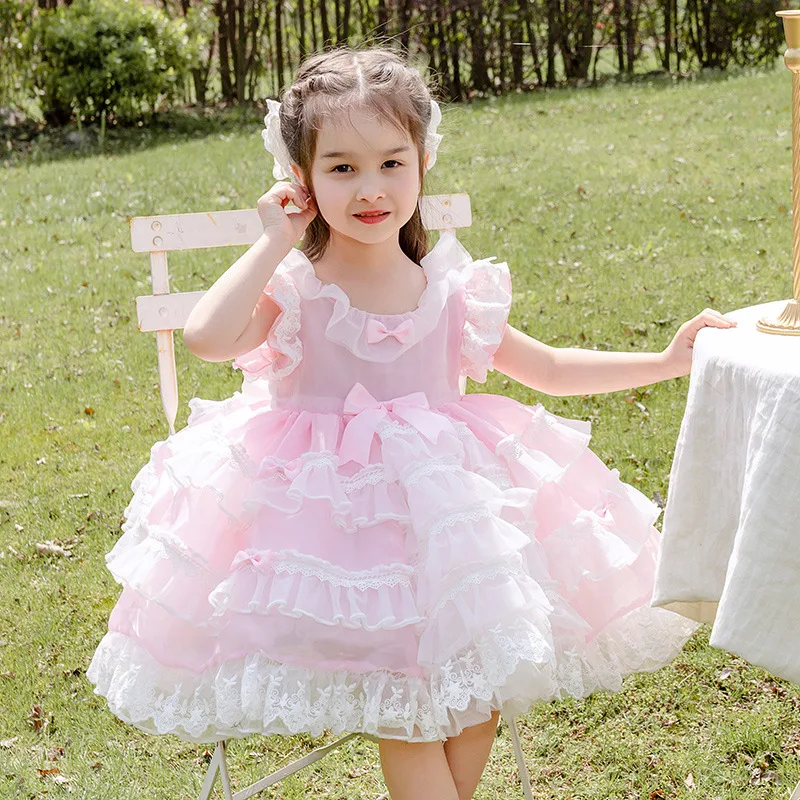

Испанское Королевское Платье для девочек, детские Свадебные платья на день рождения, детское бальное платье принцессы в стиле "Лолита", SY023