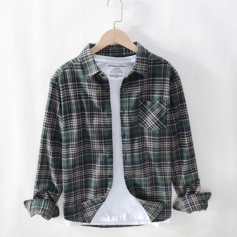 Ropa De Hombre 2021 Spring Autumn Men's Cotton Plaid Shirt Long-sleeved Korean Slim-fit Cotton Flannel Brushed Casual Shirt
Ropa De Hombre 2021 Spring Autumn Men's Cotton Plaid Shirt Long-sleeved Korean Slim-fit Cotton Flannel Brushed Casual Shirt