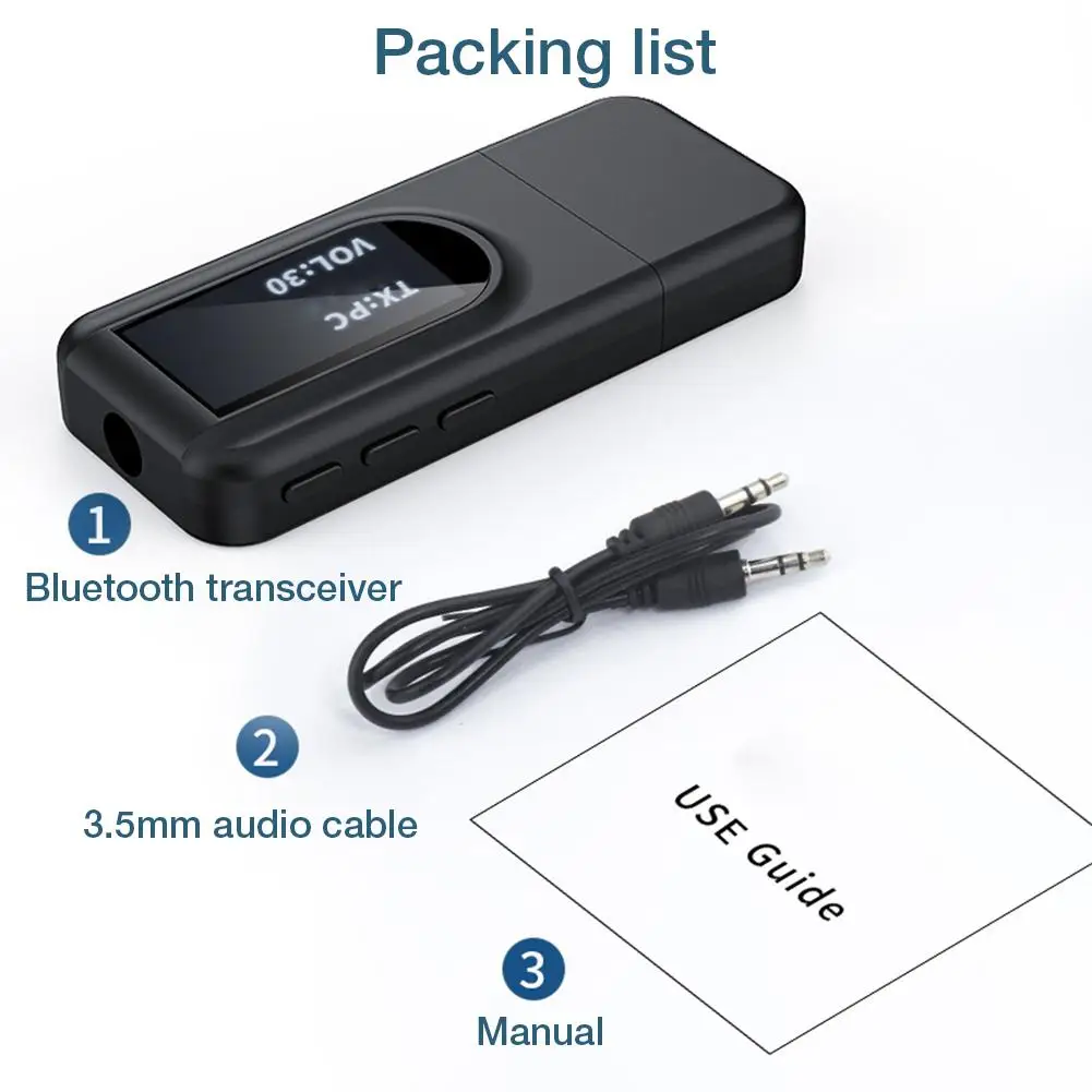Audio Adapter Bluetooth 5.0 Audio Receiver Transmitter with LCD Display USB 3.5mm Jack For TV PC Car Kit Wireless Adapter
Audio Adapter Bluetooth 5.0 Audio Receiver Transmitter with LCD Display USB 3.5mm Jack For TV PC Car Kit Wireless Adapter