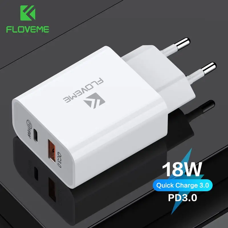FLOVEME PD Charger 18W Dual USB Quick Charge 3.0 Charger For iPhone Samsung Xiaomi QC 3.0 Cargador Mobile Phone Charger Adapte
FLOVEME PD Charger 18W Dual USB Quick Charge 3.0 Charger For iPhone Samsung Xiaomi QC 3.0 Cargador Mobile Phone Charger Adapte
