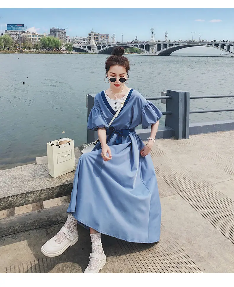 French puff sleeve dress female y2k year traf summer new style goddess fan temperament summer shirtin dress sundress waist slim
French puff sleeve dress female y2k year traf summer new style goddess fan temperament summer shirtin dress sundress waist slim