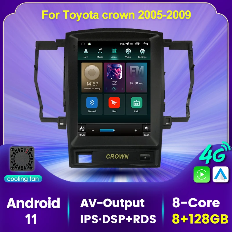 Автомобильный мультимедийный плеер, Android 11, для Toyota Crown, автомобильное радио, GPS-навигация, стерео, 4G 2004 2005-2009, без DVD, 6G + 128G
Автомобильный мультимедийный плеер, Android 11, для Toyota Crown, автомобильное радио, GPS-навигация, стерео, 4G 2004 2005-2009, без DVD, 6G + 128G