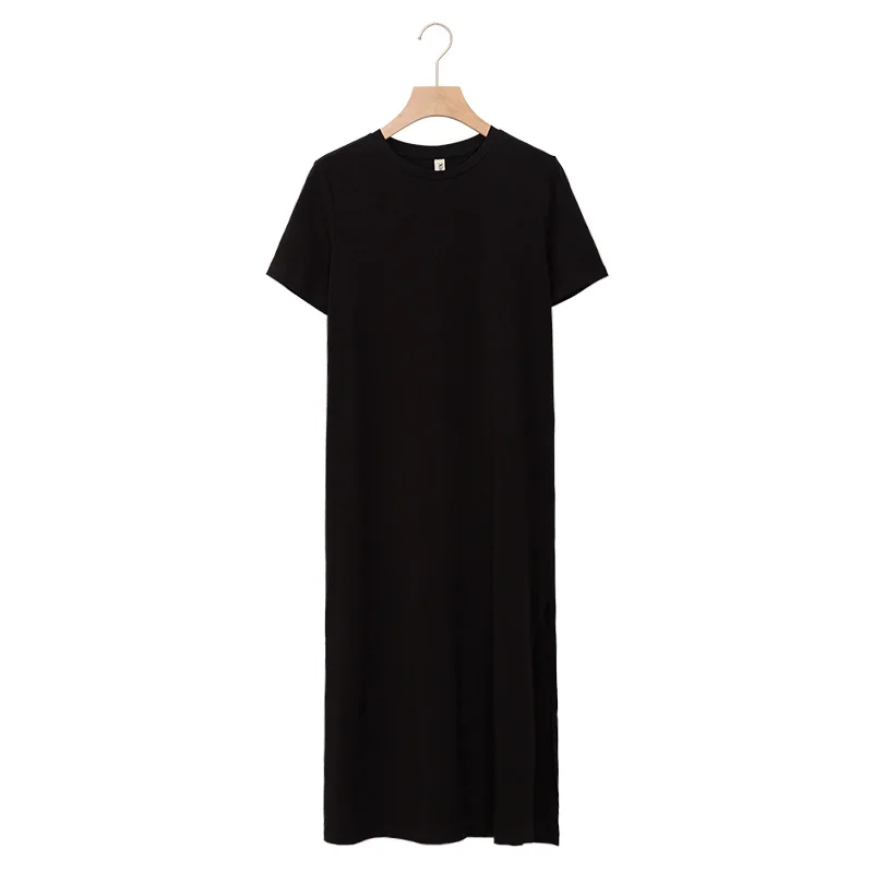 Casual Women Split Long Dress O-neck Short Sleeve Solid blue Summer Cotton T shirt Dress Sales M30465
Casual Women Split Long Dress O-neck Short Sleeve Solid blue Summer Cotton T shirt Dress Sales M30465