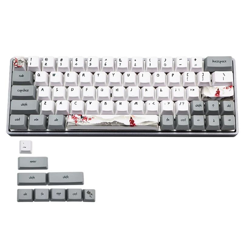 73 Key Dye Sublimation Keyboard Keycap PBT OEM Snowflake Plum For GH60 GK61 GK64 
73 Key Dye Sublimation Keyboard Keycap PBT OEM Snowflake Plum For GH60 GK61 GK64