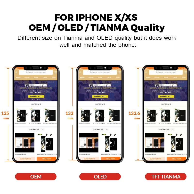 ЖК дисплей для iPhone X XS Max XR Tianma AMOLED OEM с дигитайзером экран дисплея в сборе|Экраны