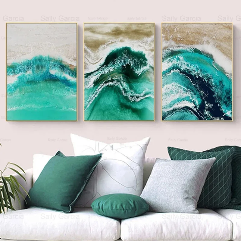 Abstract Green Poster Watercolor Rendering Ocean Wave Canvas Painting Wallpaper Craft Picture Print Decoration Home Office 
Abstract Green Poster Watercolor Rendering Ocean Wave Canvas Painting Wallpaper Craft Picture Print Decoration Home Office