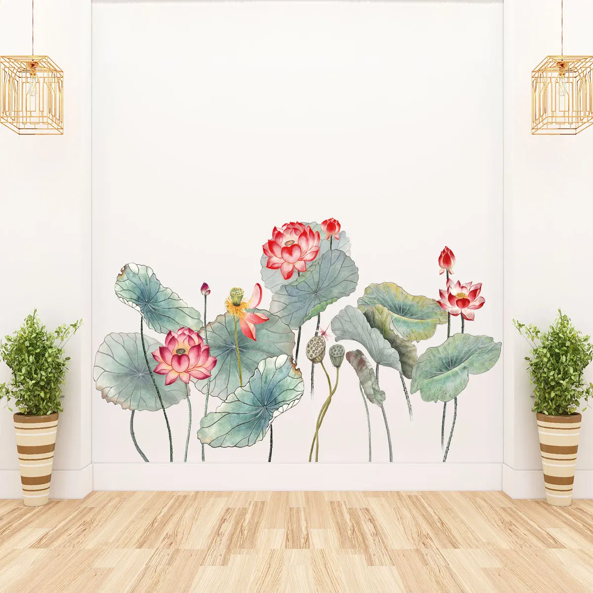 Chinese Style Lotus Leaf Wall Sticker Living Room Background Wallpaper TV Sofa Decor Mural Art Stickers
Chinese Style Lotus Leaf Wall Sticker Living Room Background Wallpaper TV Sofa Decor Mural Art Stickers