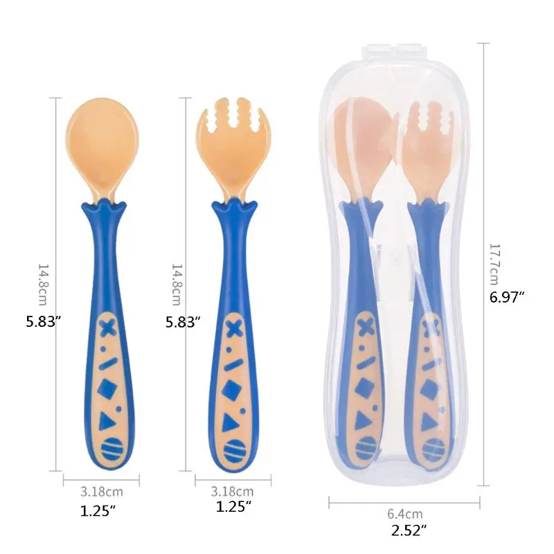 Baby Utensils Feeding Spoon Fork Set Travel Safe Case Toddler Babies Easy Grip Heat-Resistant Children Feeding Training Spoon
Baby Utensils Feeding Spoon Fork Set Travel Safe Case Toddler Babies Easy Grip Heat-Resistant Children Feeding Training Spoon
