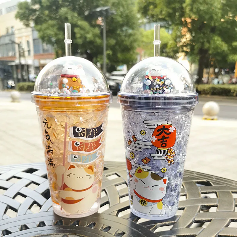 Creative Lucky Cat water bottle with Straw Japanese pink cute Ice Cup for kids girls Double wall Drinking Cup for gifts
Creative Lucky Cat water bottle with Straw Japanese pink cute Ice Cup for kids girls Double wall Drinking Cup for gifts