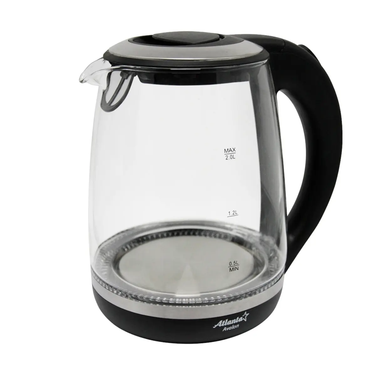 Чайник стеклянный электрический Atlanta ATH 2471 (black) 2 0 л мощность 1850 2200