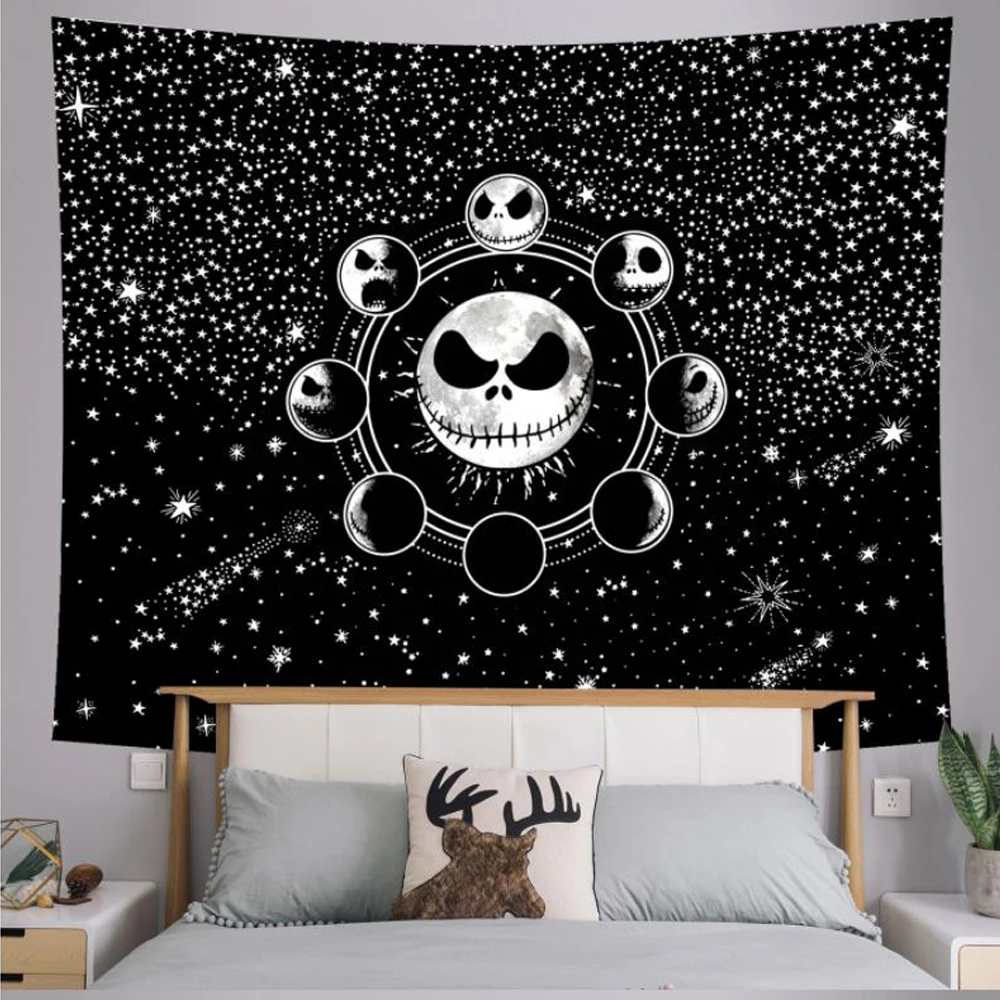 European And American Style Dark Black And White Simple Tapestry Ins Hot Sale Sun Moon Skull Wall Hanging Tapestry Room Decor
European And American Style Dark Black And White Simple Tapestry Ins Hot Sale Sun Moon Skull Wall Hanging Tapestry Room Decor
