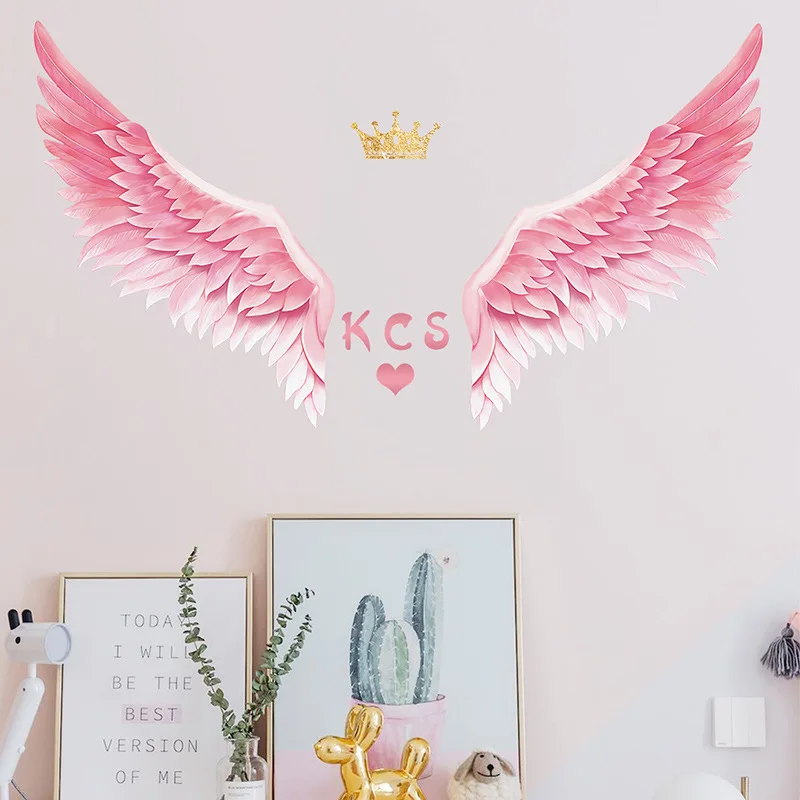 Pink Wings Crown Wall Stickers Feather Vinyl Baby Girl Home Decor Kid Bedroom Wallpaper Wedding Decorations Nursery Decal Poster
Pink Wings Crown Wall Stickers Feather Vinyl Baby Girl Home Decor Kid Bedroom Wallpaper Wedding Decorations Nursery Decal Poster