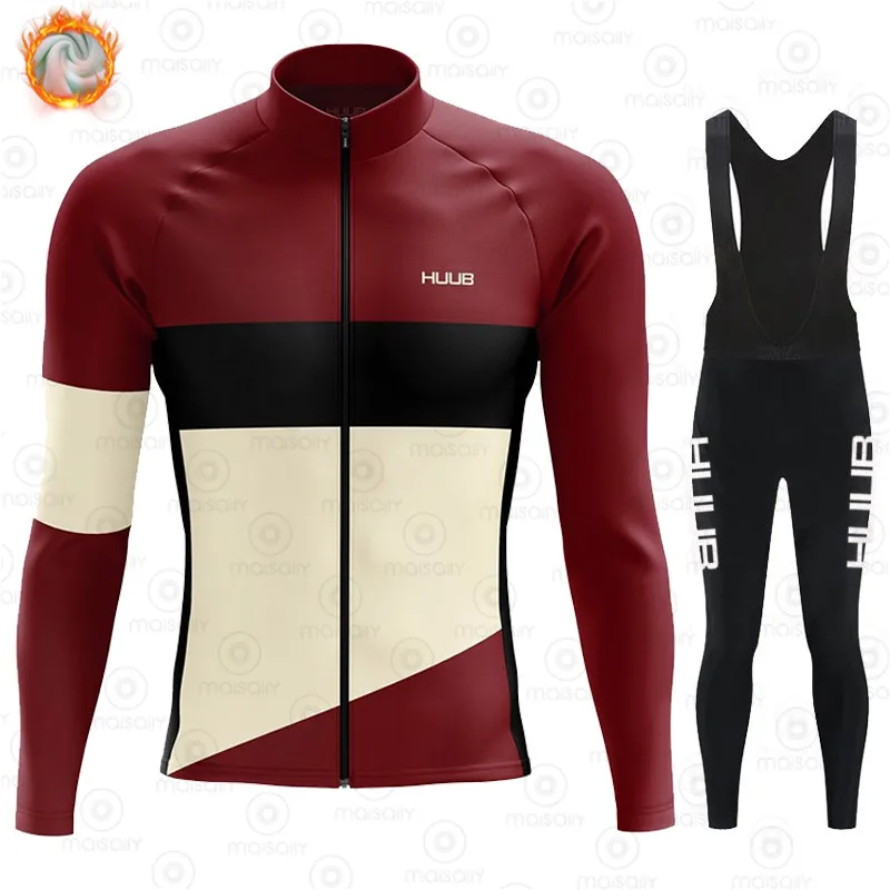 2021 HUUB Спортивная команда зимние теплые флисовые велосипедные комплекты Джерси