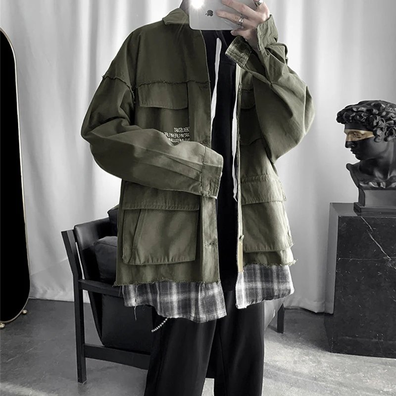 Men Fashion Jackets Autumn Fake Two-piece Jacket Male Loose Winter Patchwork Jacket Korean Plaid Street Clothes Warm Casual Coat
Men Fashion Jackets Autumn Fake Two-piece Jacket Male Loose Winter Patchwork Jacket Korean Plaid Street Clothes Warm Casual Coat