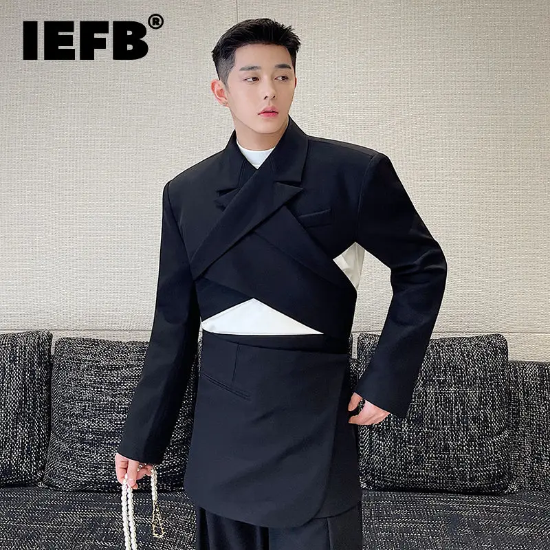 IEFB Menswear Fashion Cross Adjustable Wearing Backless Blazers 2023 New Notched Long Sleeve Short Suit Jacket Male Tide Autumn
IEFB Menswear Fashion Cross Adjustable Wearing Backless Blazers 2023 New Notched Long Sleeve Short Suit Jacket Male Tide Autumn