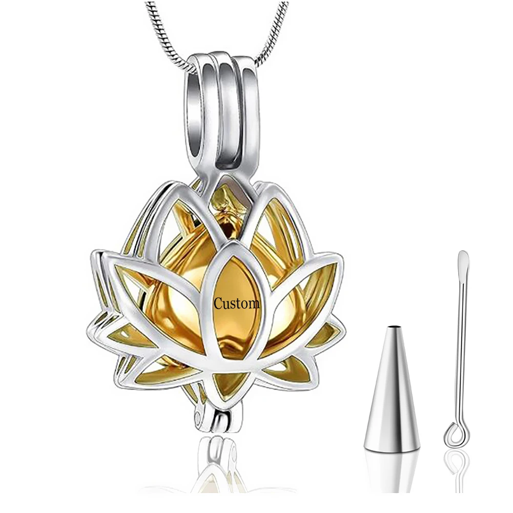 Stainless Steel Hollow Cremation Jewelry Ashes Urn Pendant Necklace Lotus Flower Shape Urn Cremation Jewelry for Ashes Dropship
Stainless Steel Hollow Cremation Jewelry Ashes Urn Pendant Necklace Lotus Flower Shape Urn Cremation Jewelry for Ashes Dropship