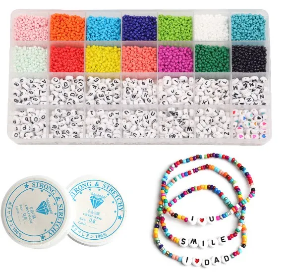 

1box 3mm Beading kit mix DIY Jewelry FindingsAcrylic Spacer Beads For Jewelry Making Bracelet Accessory