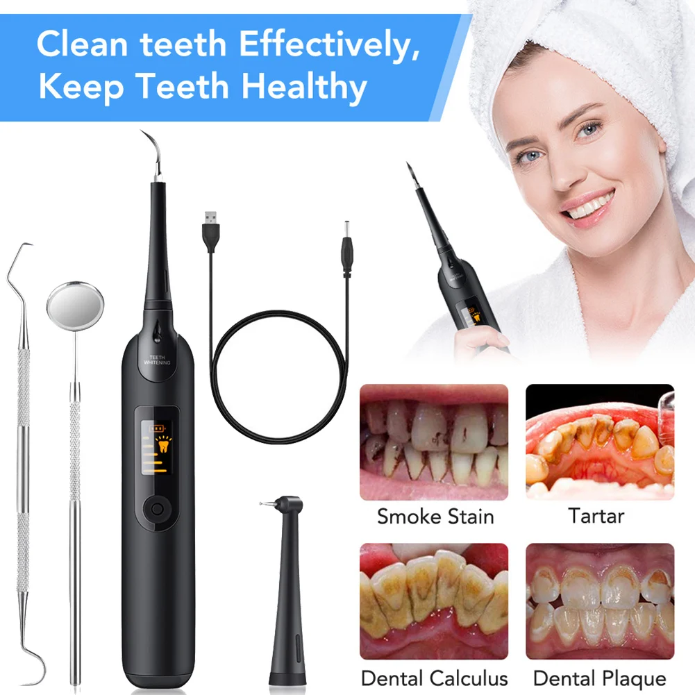 Electric Dental Plaque Remover With LED Light Tooth Scraper Tartar Removal Kit 5 Settings With Replacement Head Dental Kit
Electric Dental Plaque Remover With LED Light Tooth Scraper Tartar Removal Kit 5 Settings With Replacement Head Dental Kit