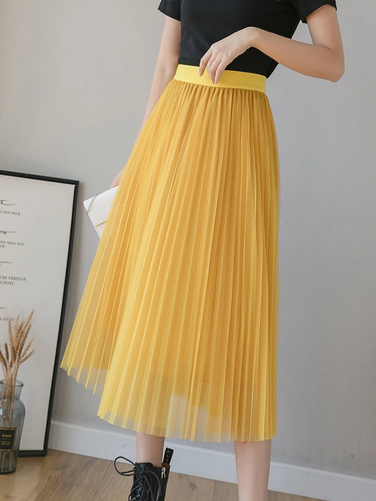 TIGENA 3 Layers Pleated Tulle Skirt Women Fashion 2022 Spring Summer Casual Solid All-match High Waist Midi Long Skirt Female
TIGENA 3 Layers Pleated Tulle Skirt Women Fashion 2022 Spring Summer Casual Solid All-match High Waist Midi Long Skirt Female