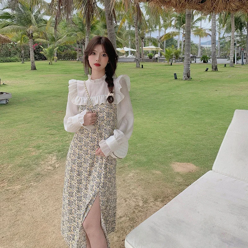 2021 Summer Women 'S Ruffled Stitching Small Floral Skirt Gentle Wind French Slim Goddess Mid-Length Dress
2021 Summer Women 'S Ruffled Stitching Small Floral Skirt Gentle Wind French Slim Goddess Mid-Length Dress