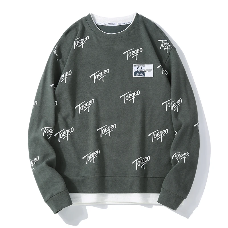 Men Round Neck Fake Two Pieces of Casual Hip-Hop Sweatshirts 2021 Fall New Men's Fashion Cotton Sweatshirt Street Couple Sweatar
Men Round Neck Fake Two Pieces of Casual Hip-Hop Sweatshirts 2021 Fall New Men's Fashion Cotton Sweatshirt Street Couple Sweatar