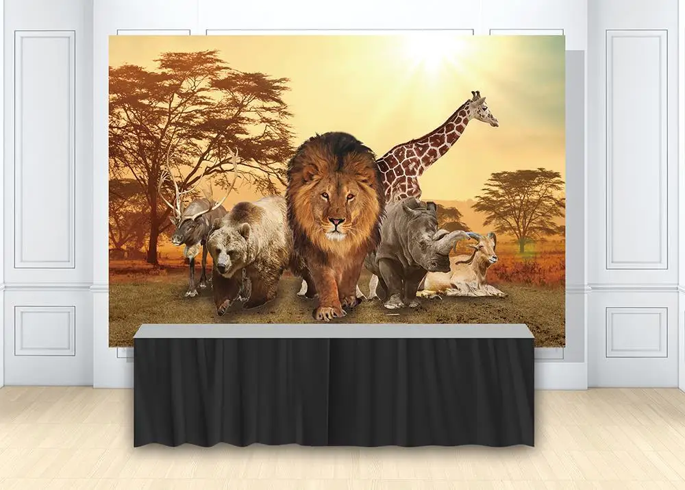 Wild One Birthday Party Backdrop African Forest Jungle Safari Animals Background Cake Table Banners Scene Setter Wall Decoration
Wild One Birthday Party Backdrop African Forest Jungle Safari Animals Background Cake Table Banners Scene Setter Wall Decoration