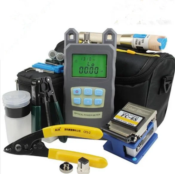 Fiber Optic FTTH Tool Kit FTTH Assembly Optical Fiber Termination Tool Kit with AUA-60S Cleaver Optical Power Meter Visual F
Fiber Optic FTTH Tool Kit FTTH Assembly Optical Fiber Termination Tool Kit with AUA-60S Cleaver Optical Power Meter Visual F