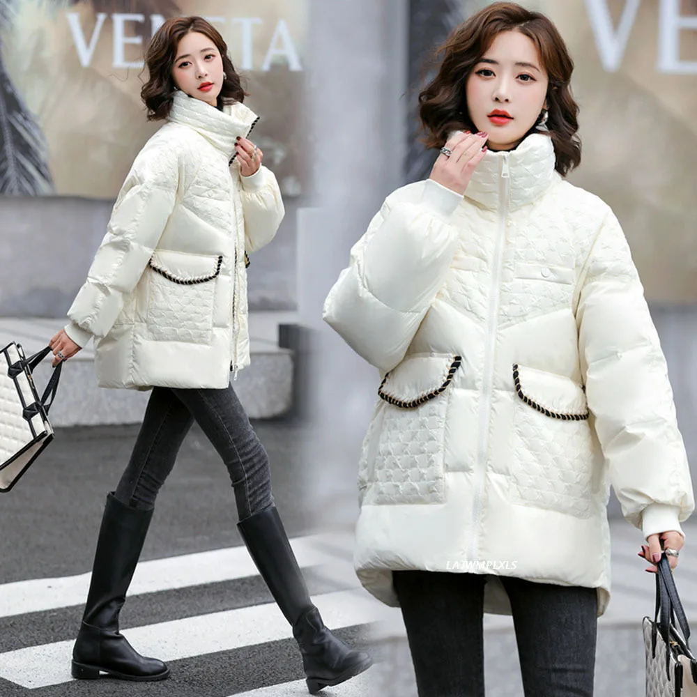 Korean new style Fashion Women Solid Warm Winter Down Jacket Women Causal Stand Collar Chic White Duck Down Coat Parkas
Korean new style Fashion Women Solid Warm Winter Down Jacket Women Causal Stand Collar Chic White Duck Down Coat Parkas