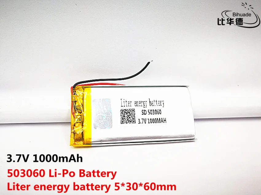 Хорошее качество 3 7 в 1000 мАч 503060 полимерный литий ионный/литий ионный аккумулятор