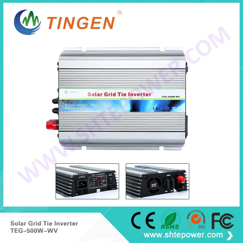 

500W mppt grid tie solar inverter,pure sine wave power inverter,22-50V DC input 110v 120V /220v 230V 240V AC output with CE