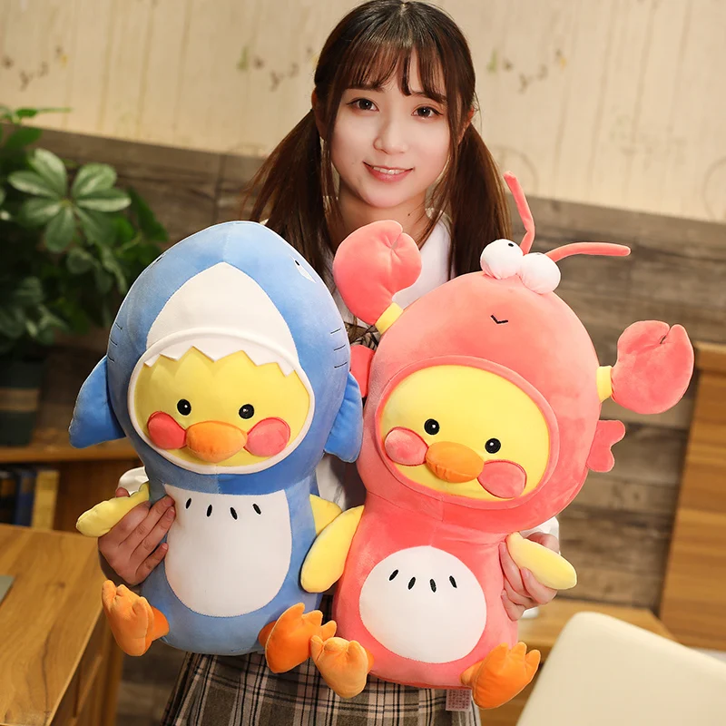25-45cm Cartoon Duck Cosplay Shark Lobster Plush Doll Korean Cute Lalafanfan Duck Toys Soft Stuffed Animal Pillow Kawaii Gift
25-45cm Cartoon Duck Cosplay Shark Lobster Plush Doll Korean Cute Lalafanfan Duck Toys Soft Stuffed Animal Pillow Kawaii Gift