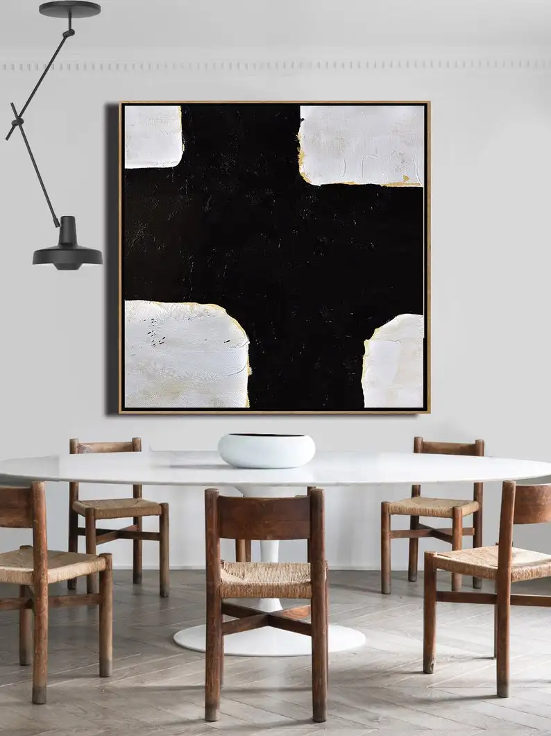 Black and White Abstract Painting Minimalist Art, Modern Wall Art Decor, Original Textured Painting on Canvas
Black and White Abstract Painting Minimalist Art, Modern Wall Art Decor, Original Textured Painting on Canvas