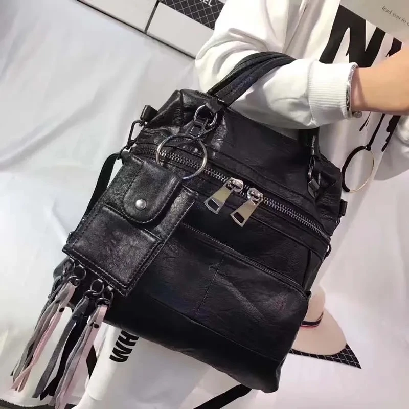 Multi Function Pockets Fringe PU Leather Fashion Designer Backpacks Bags 2021 NEW Women Shoulders Bags Women's Handbags
Multi Function Pockets Fringe PU Leather Fashion Designer Backpacks Bags 2021 NEW Women Shoulders Bags Women's Handbags 