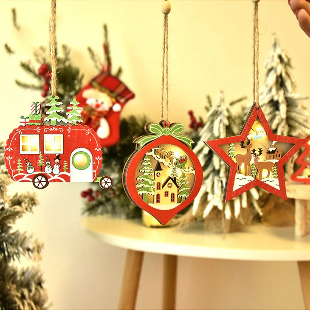 Christmas Wooden Luminous Pendants LED Lights Door Hanging Ornament Christmas Tree Decorations New Year Gift Home Decor
Christmas Wooden Luminous Pendants LED Lights Door Hanging Ornament Christmas Tree Decorations New Year Gift Home Decor