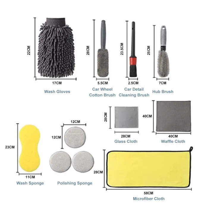 Top 11pcs Car Wash Brush Cleaning Tool Set Microfiber Car Wash Kit Car Detailing Wheel Brushes Detaling Brush Wash Sponge Towel
Top 11pcs Car Wash Brush Cleaning Tool Set Microfiber Car Wash Kit Car Detailing Wheel Brushes Detaling Brush Wash Sponge Towel