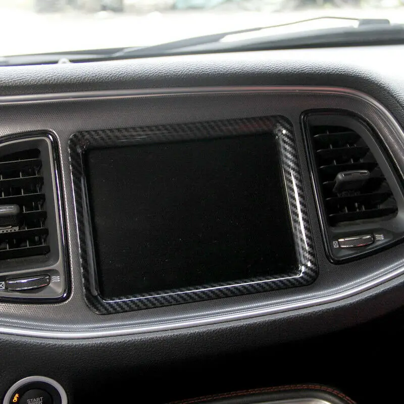 ABS Decor Frame Black Carbon Fiber Console For Dodge Challenger GPS Tools Useful
ABS Decor Frame Black Carbon Fiber Console For Dodge Challenger GPS Tools Useful