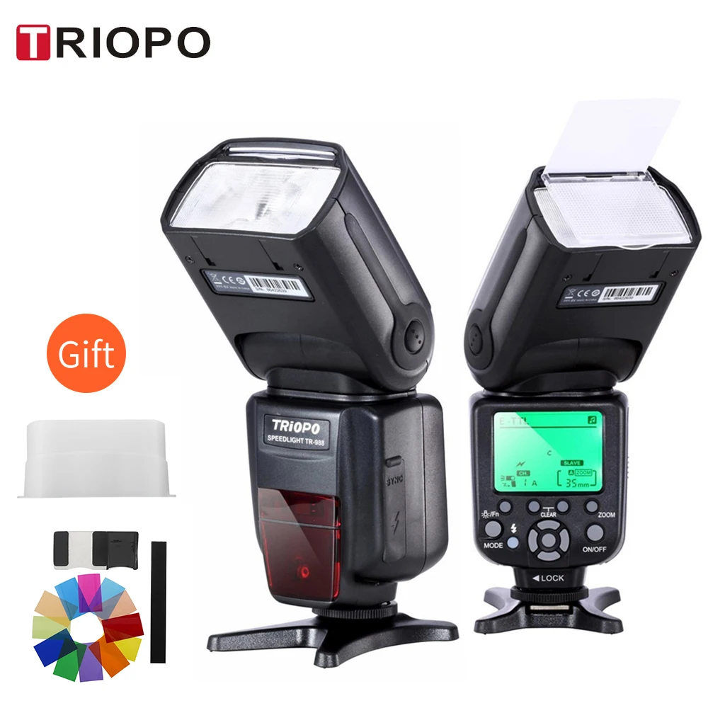 TRIOPO TR-988 TTL HSS высокоскоростная синхронизируемая вспышка для камеры Canon и Nikon 6D 60D 550D