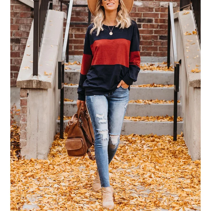 BAMBOOBOY Spring Autumn New Women's Contrast Color Colorblock Long Sleeve Casual T-shirt Top FC762
BAMBOOBOY Spring Autumn New Women's Contrast Color Colorblock Long Sleeve Casual T-shirt Top FC762