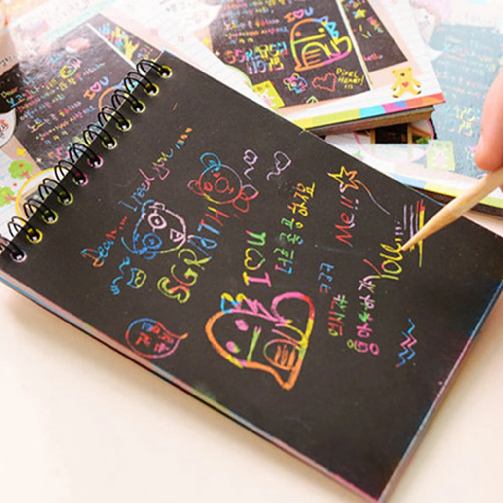 DIY милый Kawaii спираль Граффити Блокнот черная страница Волшебная книга для рисования детский блокнот канцелярские принадлежности подарок
DIY милый Kawaii спираль Граффити Блокнот черная страница Волшебная книга для рисования детский блокнот канцелярские принадлежности подарок