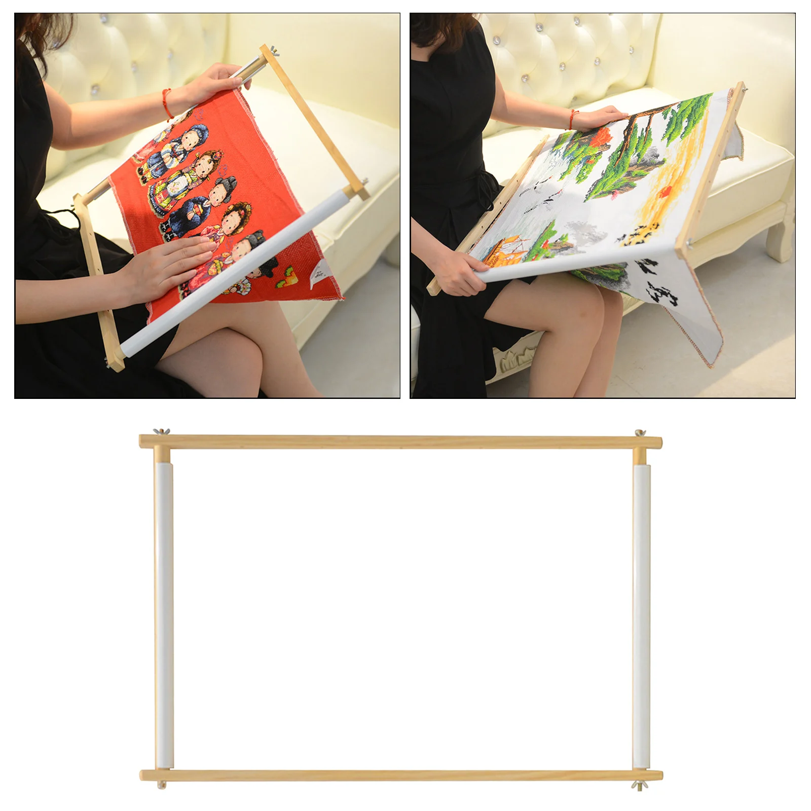 Rectangle Wooden Tapestry Scroll Frame Embroidery Silk-painting Frame Cross Stitch DIY Craft Sewing Quilting Silk-painting Tool
Rectangle Wooden Tapestry Scroll Frame Embroidery Silk-painting Frame Cross Stitch DIY Craft Sewing Quilting Silk-painting Tool