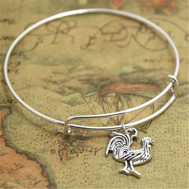 12 шт./лот браслет с куриным петухом Очаровательные Браслеты Регулируемый подарок для фермера Серебряный тон 
12 шт./лот браслет с куриным петухом Очаровательные Браслеты Регулируемый подарок для фермера Серебряный тон