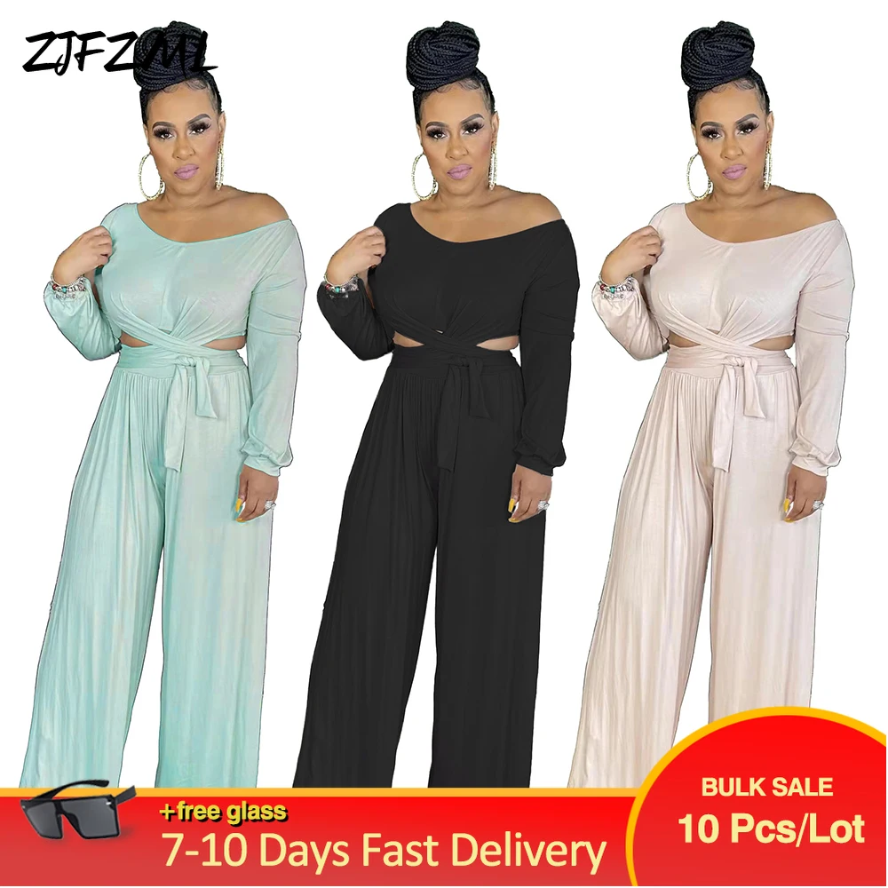 Bulk Items Wholesale Lots Elegant Fashion Women's Tracksuit Off The Shoulder Full Sleeve Crop Top & Loose Boot Cut Trouser Suits
Bulk Items Wholesale Lots Elegant Fashion Women's Tracksuit Off The Shoulder Full Sleeve Crop Top & Loose Boot Cut Trouser Suits