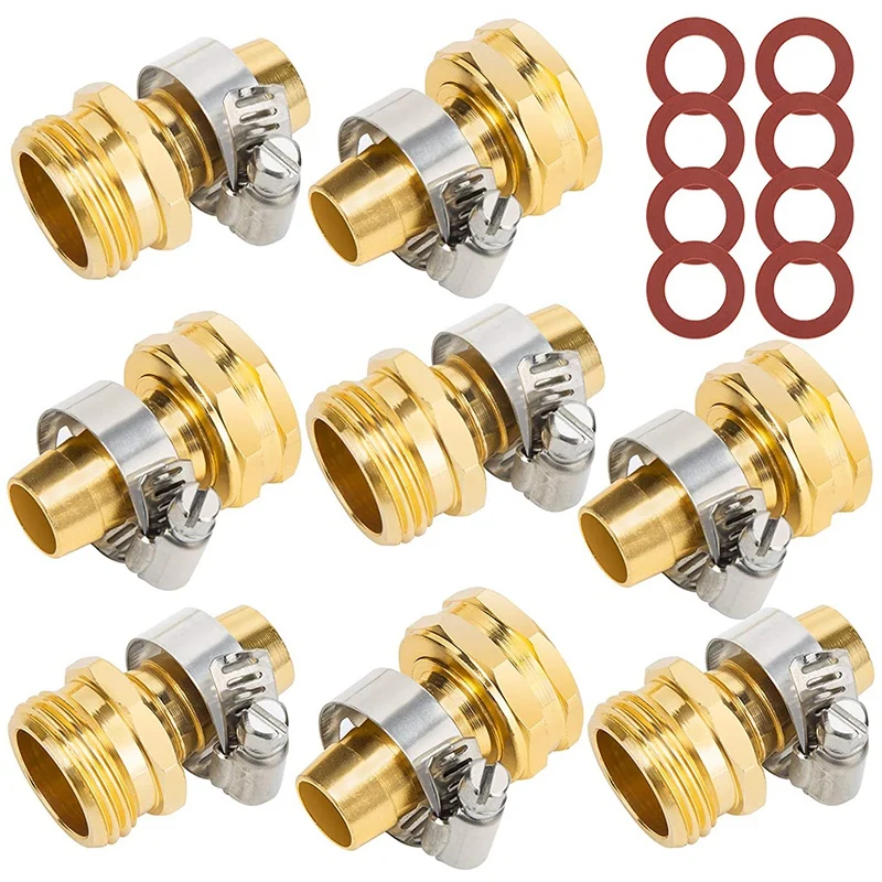 5/8Inch Aluminium Garden Hose Repair Connector with Stainless Steel Clamps,Male and Female Hose Fittings,End Repair
5/8Inch Aluminium Garden Hose Repair Connector with Stainless Steel Clamps,Male and Female Hose Fittings,End Repair