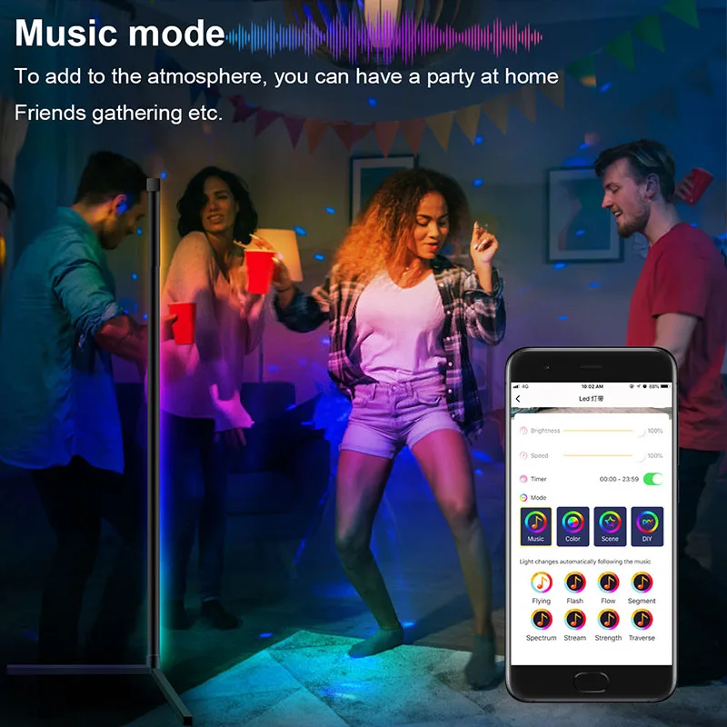 Modern Corner Floor Lamps APP Control Interior Atmosphere Lamp Colourful Bedroom Living Room Decoration Lighting Standing Lamp
Modern Corner Floor Lamps APP Control Interior Atmosphere Lamp Colourful Bedroom Living Room Decoration Lighting Standing Lamp