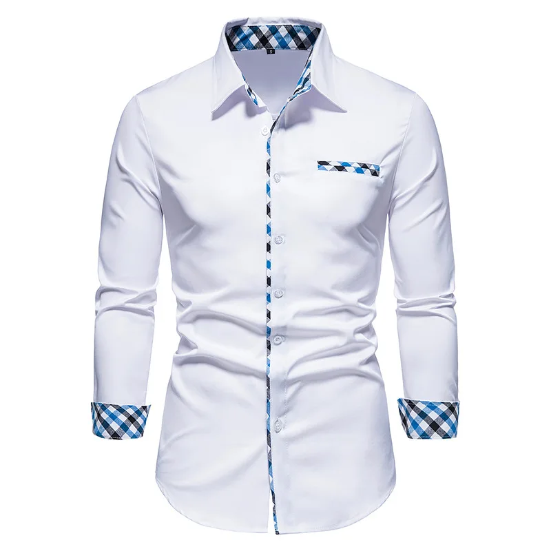 White Patchwork Plaid Button Up Shirt Men 2021 Brand Slim Fit Long Sleeve Mens Dress Shirts Business Work Casual Shirt Male XXL
White Patchwork Plaid Button Up Shirt Men 2021 Brand Slim Fit Long Sleeve Mens Dress Shirts Business Work Casual Shirt Male XXL
