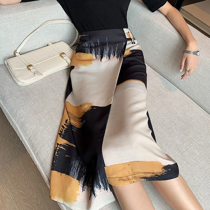 High Quality Fashion Elegant Simple Oil Panting Inregular Women Shirts Mid Length Skirt
High Quality Fashion Elegant Simple Oil Panting Inregular Women Shirts Mid Length Skirt