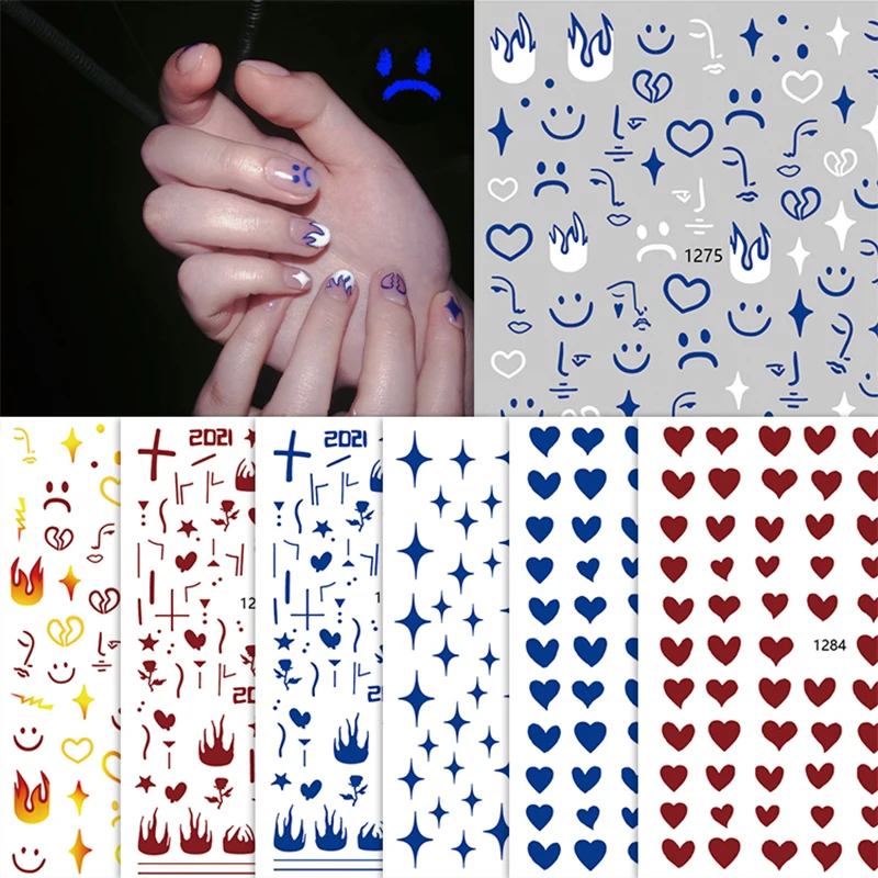 Simple Fashion Blue Nail Art Summer Blue Flame Smiling Face Nail Sticker Nail Slider Ornament Accessories Nail Decal
Simple Fashion Blue Nail Art Summer Blue Flame Smiling Face Nail Sticker Nail Slider Ornament Accessories Nail Decal