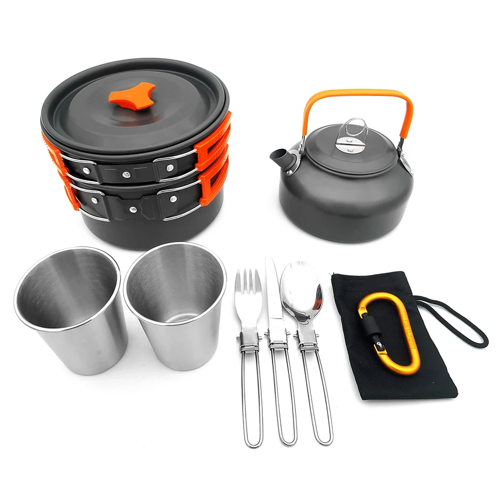 Portable Camping Tableware Cooking Set Outdoor Cookware Pan Pot Bowl Spoon Fork Utensils For Hiking Picnic Travel Wild Campismo
Portable Camping Tableware Cooking Set Outdoor Cookware Pan Pot Bowl Spoon Fork Utensils For Hiking Picnic Travel Wild Campismo
