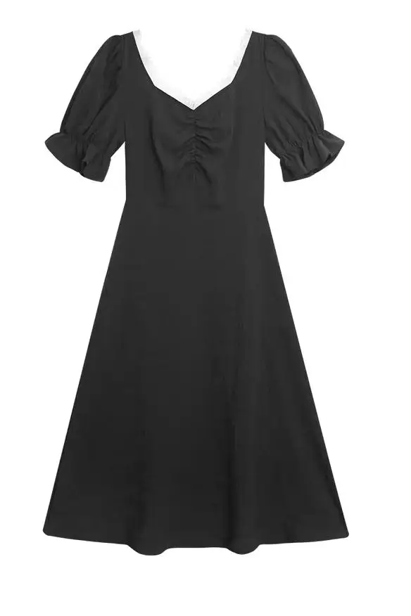 VICONE Square neck bubble sleeve dress with slim waist and French retro split skirt
VICONE Square neck bubble sleeve dress with slim waist and French retro split skirt